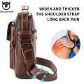 BULLCAPTAIN Casual Fashion Men's Messenger Bag's Business Portable Handbag Man Leather Shoulder Bag Mobile 6.5'' Phone Bags. 