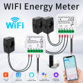 Tuya WiFi Energy Smart Meter 1CH 2CH 80A Current Transformer Clamp Monitor Solar PV System Power Production Consumption Monitor. 