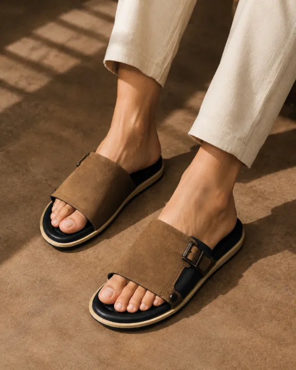Premium%20Designer%20Style%20Men's%20Black%20Comfortable%20Casual%20Slipper%20-%20Image%203