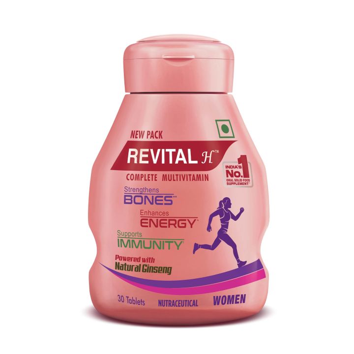 Revital H for Woman with Multivitamins, Calcium, Zinc & Natural  for Daily Immunity Strong Bones, and Enhances Energy Level - 30 Capsules