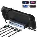 6 in 1 Docking Station for Steam Deck/ROG Ally USB C Dock with HDMI 4K UHD 100Mbps RJ45 Ethernet 3 USB 2.0 and PD 100W. 