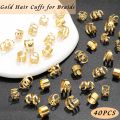 40PCS Hair Jewelry for Braids Gold Hair Cuffs Multi Style Rings Adjustable Hair Beads for Braid Loc Dreadlock Accessories. 