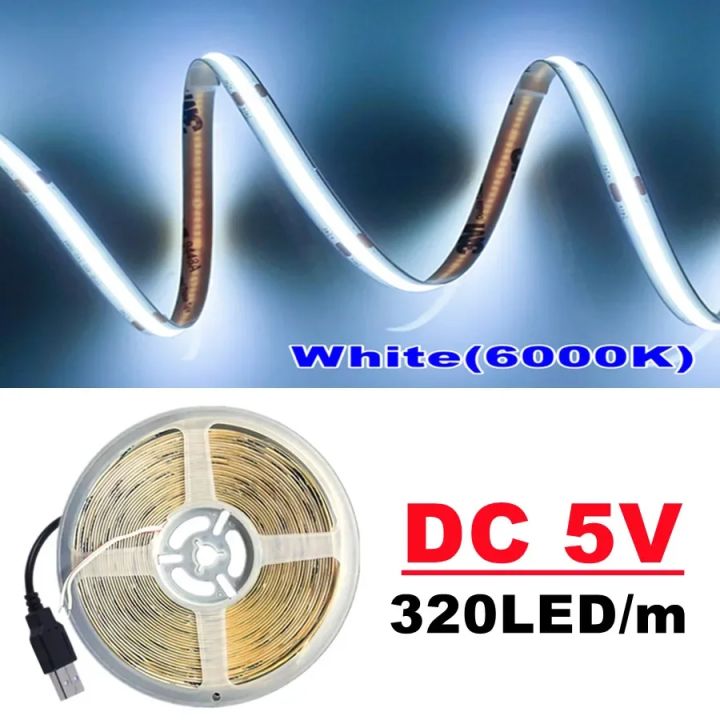 DC5V%20COB%20LED%20Light%20Strip%20With%20USB%20Power%20Supply%20Light%20320LED/m%20High-Density%20Flexible%20LED%20Lamp%203000K/4500K/6500K%20COB%20Light%20Strip%20-%20Image%208
