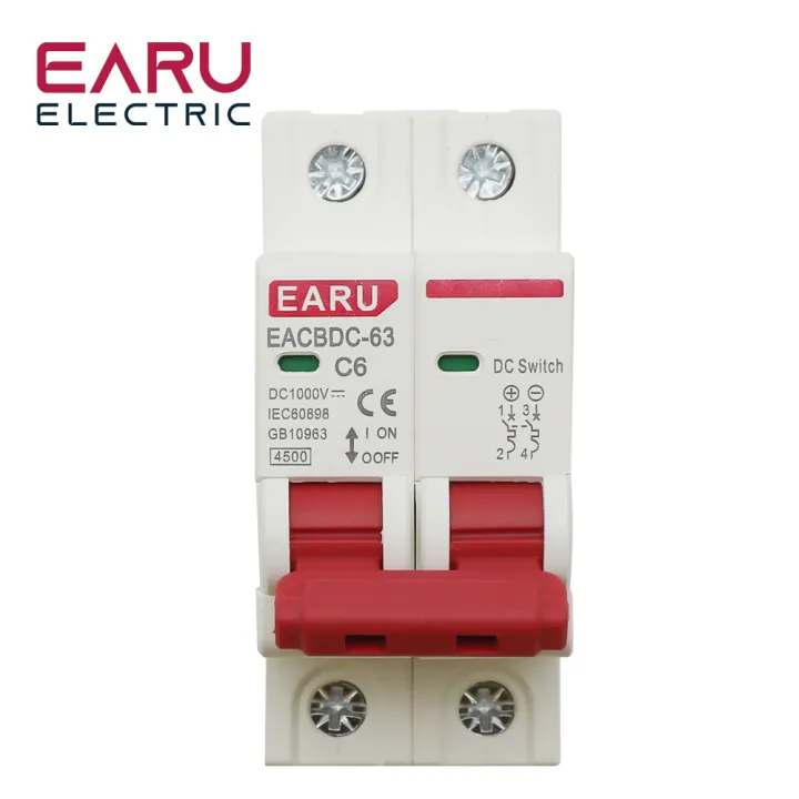 DC 1000V Solar Mini Circuit Breaker Overload Protection Switch 6A/10A/16A/20A/25A/32A/40A/50A/63A 2P DC1000V Photovoltaic MCB PV