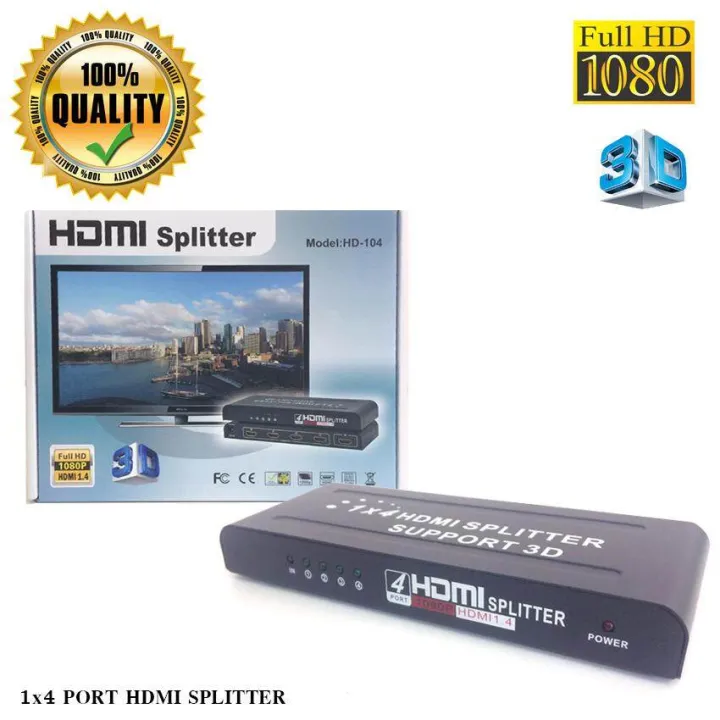 Fjgear 4 port HDMI splitter 1 out 4 display HD-104