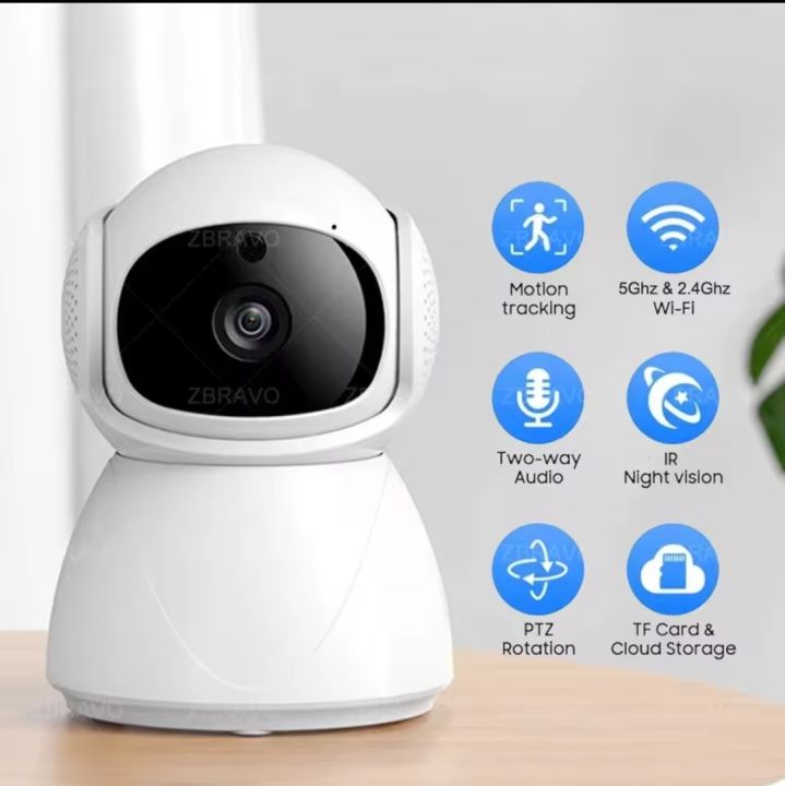 5MP Mini WiFi IP Camera IR Night Vision Security Surveillance Camera with Two Way Audio and AI based Motion Tracking Wifi Camera