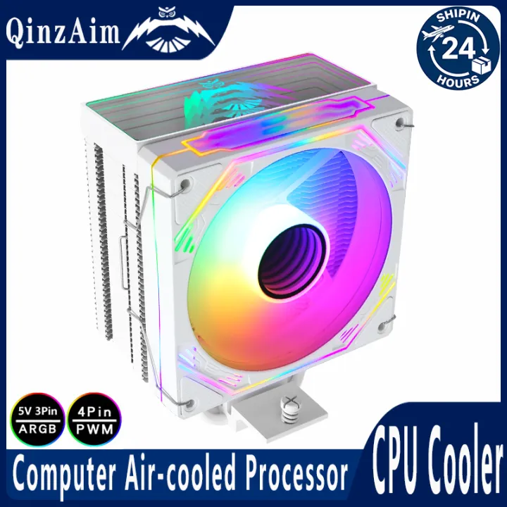 QiuzAim CPU Cooling Fan ARGB 120mm 4 Heat Pipe Cooler Black Knight ...