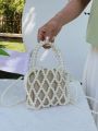 pearl beaded bag. 