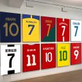 1pc Famous Football Legend Jersey Canvas Poster Self-adhesive Art Waterproof Paper Sticker Coffee House Bar Room Wall Decor. 