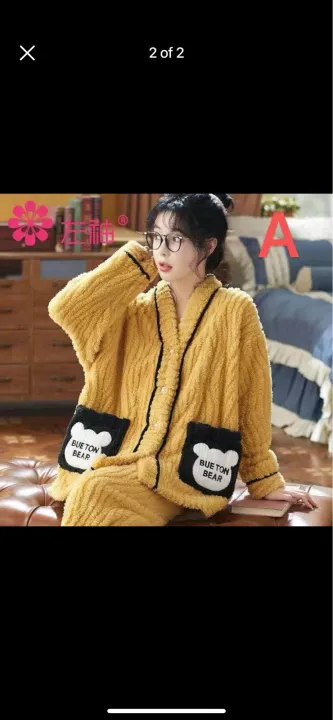 Autumn%20Winter%20Warm%20Flannel%20Women%20Pajamas%20Sets%20Thick%20Coral%20Velvet%20Long%20Sleeve%20Cartoon%20Sleepwear%20Flannel%20Pyjamas%20Set%20-%20Image%205