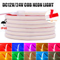 IP68 Waterproof COB LED Strip Light 12V 24V 320LEDs/m Flexible LED Neon Tape for Outdoor Swimming Pool High Density Linear Light.