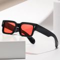 Fashion Retro Thick Leg Square Frame Sunglasses Men Women Popular Brand Small Frame Rice Nail Sun Glasses Black Yellow Glasses. 