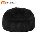 OTAUTAU Adults Children Fluffy Faux Fur Bean Bag Pouf Cover Without Filler Beanbag Puff Salon Ottoman Corner Seat Sac DD003. 