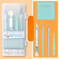 Complete DIY Scrapbooking Tool Kit with Pens, Carving Knives, Tweezers, And Cutting Mats – Non-Retractable Handle for Everyday O. 