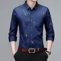 Men's Casual and Fashionable Long Sleeved Printed Shirt, Non Ironing and Wrinkle Resistant Business Top. 