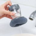 Kitchen Soap Dispensing Palm Brush Multifunctional Pressing Cleaning Brush, 2 in 1 Soap Dispensing Palm Brush, Multifunctional Cleaning Dish Brush with Handle (Pet Pot Brush). 