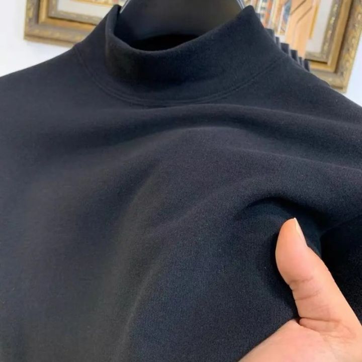 Men's%20Autumn%20Thick%20Base%20Thermal%20Underwear%20Winter%20Semi%20High%20Neck%20Casual%20Long%20Sleeved%20T-shirt%20for%20Wearing%20Inside%20Outside%20Warm%20Top%20-%20Image%202