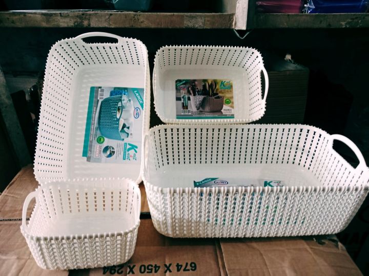 (PACK OF 4) Plastic Basket For Vagetablea Fruits Jewelery Multipurposes Storage Basket Food Basket and Fruit Basket. (Small-Medium- Large-Extra Large.)