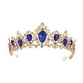 Pink Green Red Blue Luxury Crystal Baroque Tiara Headbands Wedding Queen Crown For Women Bridal Prom Hair Accessories. 