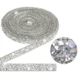 1/2/3 Yards Resin Rhinestone Ribbon Self Adhesive Diamond Ribbon Crystal Roll Glitter Resin Diamond Belt Bling For DIY Art Craft. 