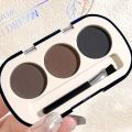 3-color Eyebrow Powder Palette With Eyebrow Brush, Waterproof And Sweatproof Natural Color Rendering Eyebrow Powder Long Lasting. 