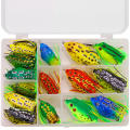 WEIHE 5pcs/15pcs Frog Fishing Bait Combo Soft Fishing Lure Kit Tackle Box Kits Pesca PVC Frogs Unit. 