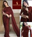 Fancy Stitched Saree for Girls – Embroidered Silk & Chiffon. 