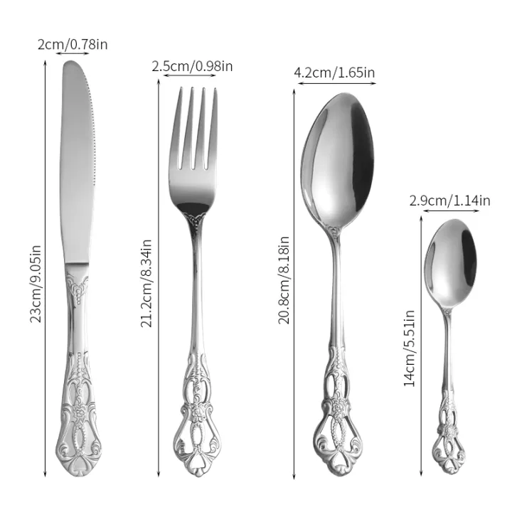 4/6/16/24pcs%20Stainless%20steel%20silver%20knife,%20fork%20and%20spoon%20tableware%20set%20Royal%20high-end%20tableware%20Suitable%20for%20family%20hotel%20party%20-%20Image%206