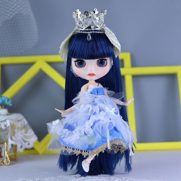 ICY%20DBS%20Blyth%20Doll%20BJD%20Joint%20Body%20White%20Skin%20Blue%20Hair%20Set%20Doll%201/6%2030cm%20Girl%20%20Anime%20SD%20-%20Image%203