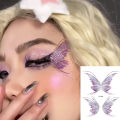 Fairy Butterfly Wings Shiny Tattoo Sticker Waterproof Eyes Face Hand Body Art Fake Tattoos For Women Makeup Dance Music Festival. 