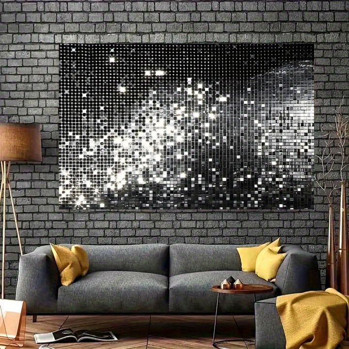 Sparkling%20Starry%20Night%20Polyester%20Party%20Banner%20-%20Dazzling%20black%20and%20white%20disco%20ball%20design,%20suitable%20for%20birthdays,%20weddings%20-%20Image%205