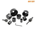 đ ī¸ 16PCS Hole Saw Kit Set â Carbon Steel Round Cutter (19â127mm) Professional Hole Cutter Set | Wood, Metal, Plastic & Drywall Drilling Tool.