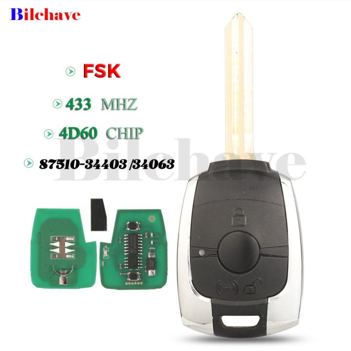 jingyuqin 87510-34403 /34063 4D60 433Mhz Remote Car Key For Ssangyong ...