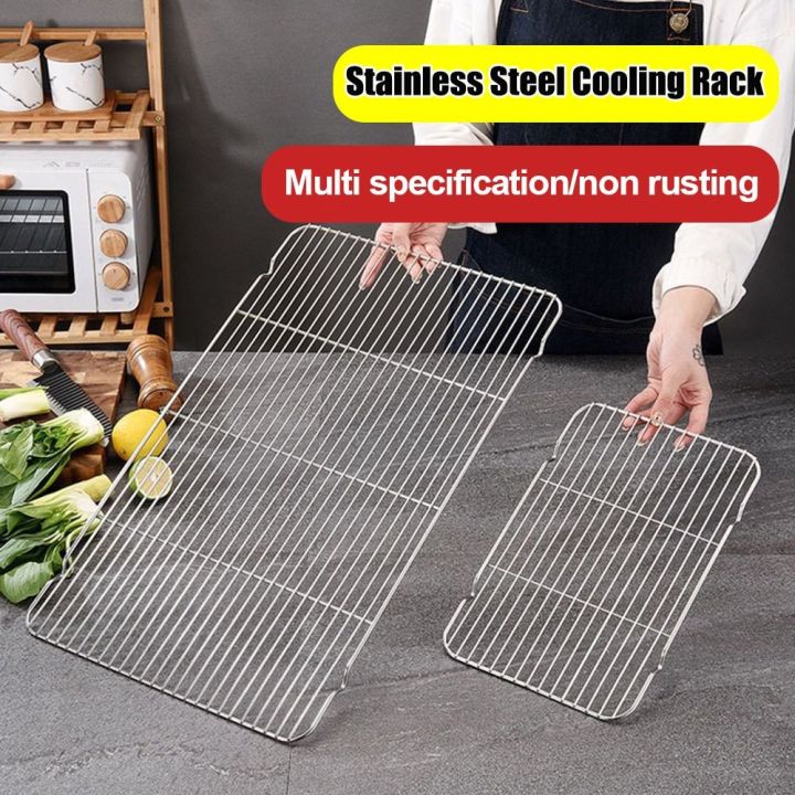 New%20Stainless%20Steel%20Cooling%20Rack%20Non-stick%20Silver%20BBQ%20Tray%20Barbecue%20Cooking%20Mesh%20Shelf%20-%20Image%202