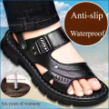 100% Soft Sole Men's Sandals - Summer Waterproof Anti-Slip Beach Shoes, Thick Cushioned Premium Slides Durable Comfortable. 
