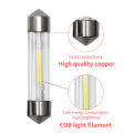 4pcs Led Festoon 31MM 36MM 39MM 41MM C5W C10W COB Glass Led Bulbs Housing Dome Lamp Door Trunk Car License Plate Light 6000K 12V. 