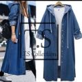 jeans fabric long coat for winter. 