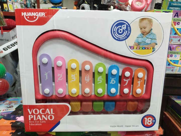 2 in 1 Piano Xylophone with 8 Keys, Colorful Musical toy for baby