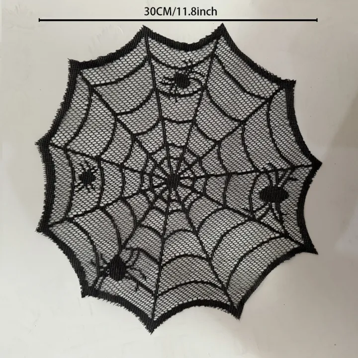 Diameter%2030cm%20Halloween%20Tablecloth%20Black%20Placemat%20Disposable%20Spider%20Table%20Runner%20Halloween%20Decoration%20Set%20-%20Image%206