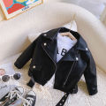 Spring New Girls Leather Jackets For 2-8 Years Children Classics Fly Coats Kids Clothing Baby Girls Fashion Pu Outerwear.