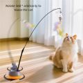 New cat funny cat stick steel wire long pole feather cute cat toy kitten fishing rotating self-pleasure relief pet toy. 