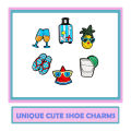 Random 10-30Pcs Summer Series Shoe Charms For Shoe Key Chain Sandals Beach Bags, DIY Shoe Decorations Accessories Shoes Pins. 