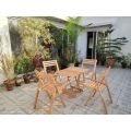 Chair Table Set wooden foldable 4 chairs table set. 