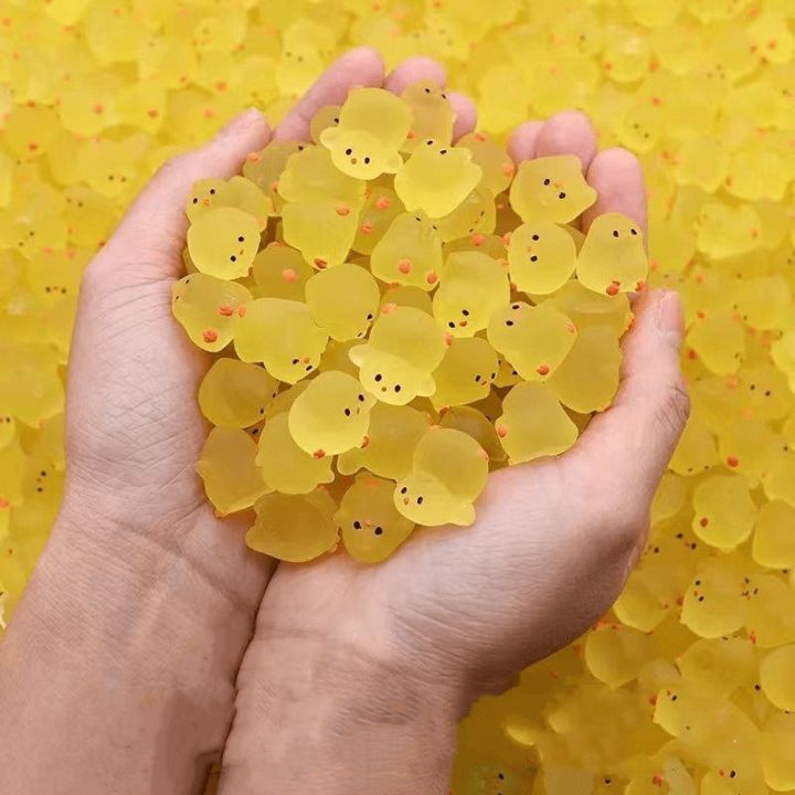 10-30PCS Mini Fluorescence Chicken Moss Toy Microlandscape Miniature Chick Figurines Fairy Garden Accessories Home Decor Crafts home decoration item