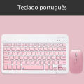 For Android Ios Windows Extra Long Standby Bluetooth Wireless Keyboard Pink Multilingual Tablet Keyboard And Mouse Accessories. 