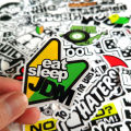 50pcs Funny JDM Styling Stickers Skateboard Luggage Bumper Bike Car Motorcycle Scooter Cool Decals Sticker Bomb Toy Waterproof.