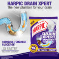 Harpic Toilet Cleaning Liquid Power Plus 10x Total Clean 1Ltr + 45g Drain Cleaning Xpert Powder Combo Pack. 
