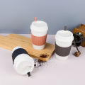 450ML Coffee Cups With Lids Wheat Straw Reusable Portable Coffee Cup Dishwasher Safe Coffee Mug Coffee Tea Travel Cups. 