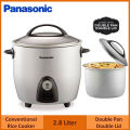 Panasonic SR-G28 (2PL) Automatic Rice Cooker with Double Pan & Lid | 2.8 Liter. 