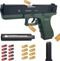 Airsoft Machine For Kids White Black | Glock Soft Bullet Toy Gun Shell Ejection Foam Darts Blaster Pistol Manual Airsoft Gun With Silencer For Kid Adult. 
